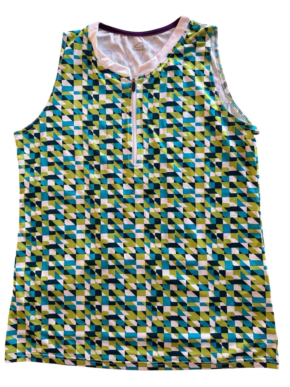 PERFORMANCE WOMENS ALTO III SLEEVELESS BIKING CYCLING GEOMETRIC PRINT JERSEY LG